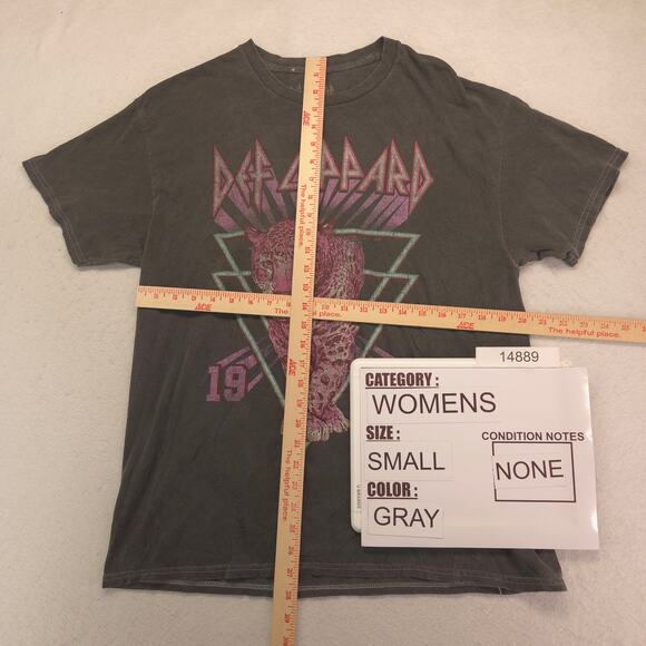 Def Leppard Band Graphic Long Sleeve Crew Neck Shirt Womens Size Small S Gray - Picture 5 of 9